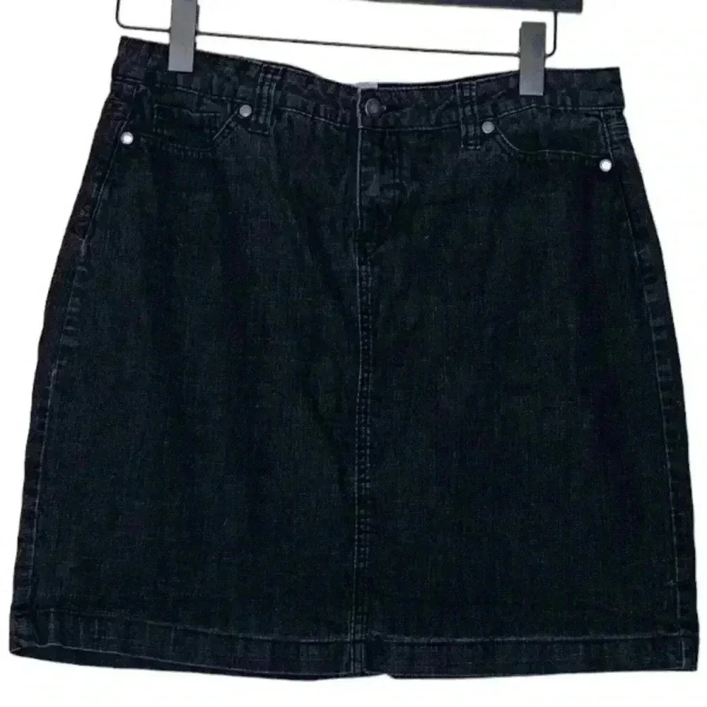 Santana  Jeans Black Medium Weight Denim Skirt, Size 14